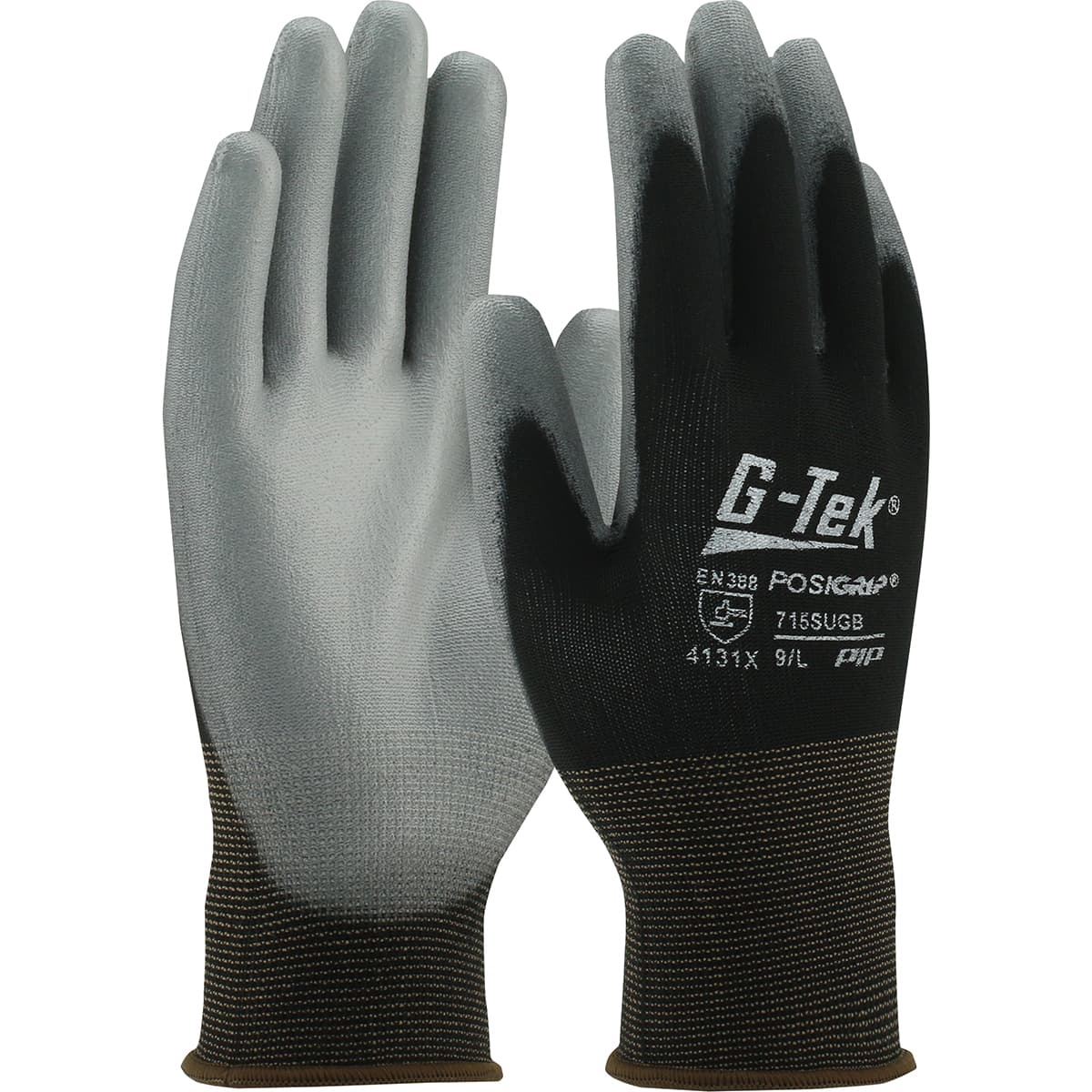 G-Tek PosiGrip Seamless Knit Nylon Glove with Polyurethane Coated Flat Grip on Palm & Fingers (715SUGB)