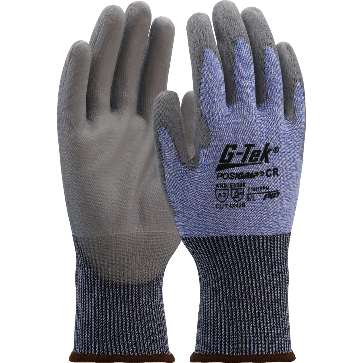 G-Tek® PosiGrip® Seamless Knit Polykor Blended Glove with Polyurethane Coated Flat Grip on Palm & Fingers (718HSPU)