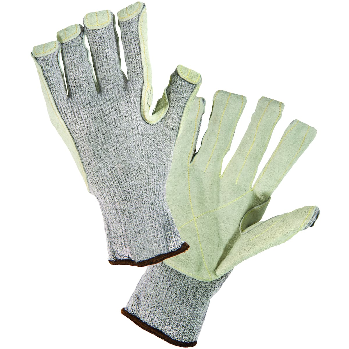 PIP Seamless Knit HPPE Blend Glove with Split Cowhide Leather Palm and DuPont‚ Kevlar Stitching - Knit Wrist (730TGLP)