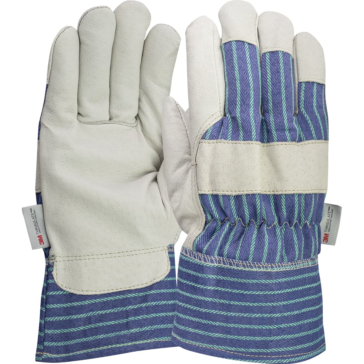PIP Pigskin Leather Palm Glove with Fabric Back and 3M Thinsulate Lining - Fabric Safety Cuff (78-3927)