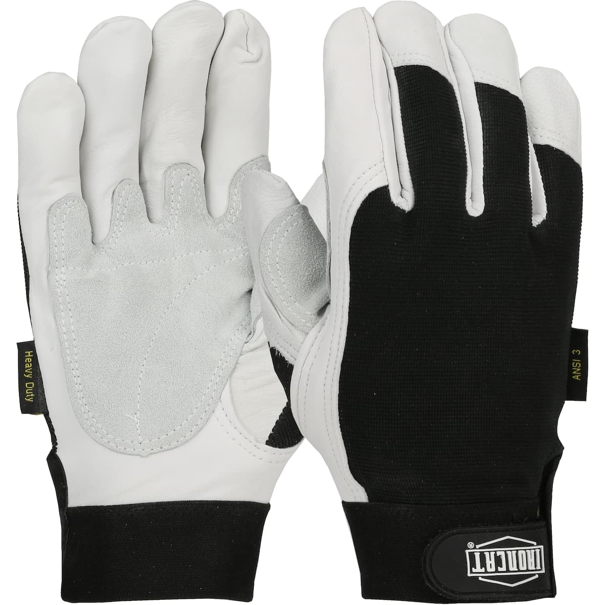 Ironcat® Heavy Duty Top Grain Goatskin Leather Reinforced Palm Glove with Fabric Back and Kevlar® Cut Lining (86552)