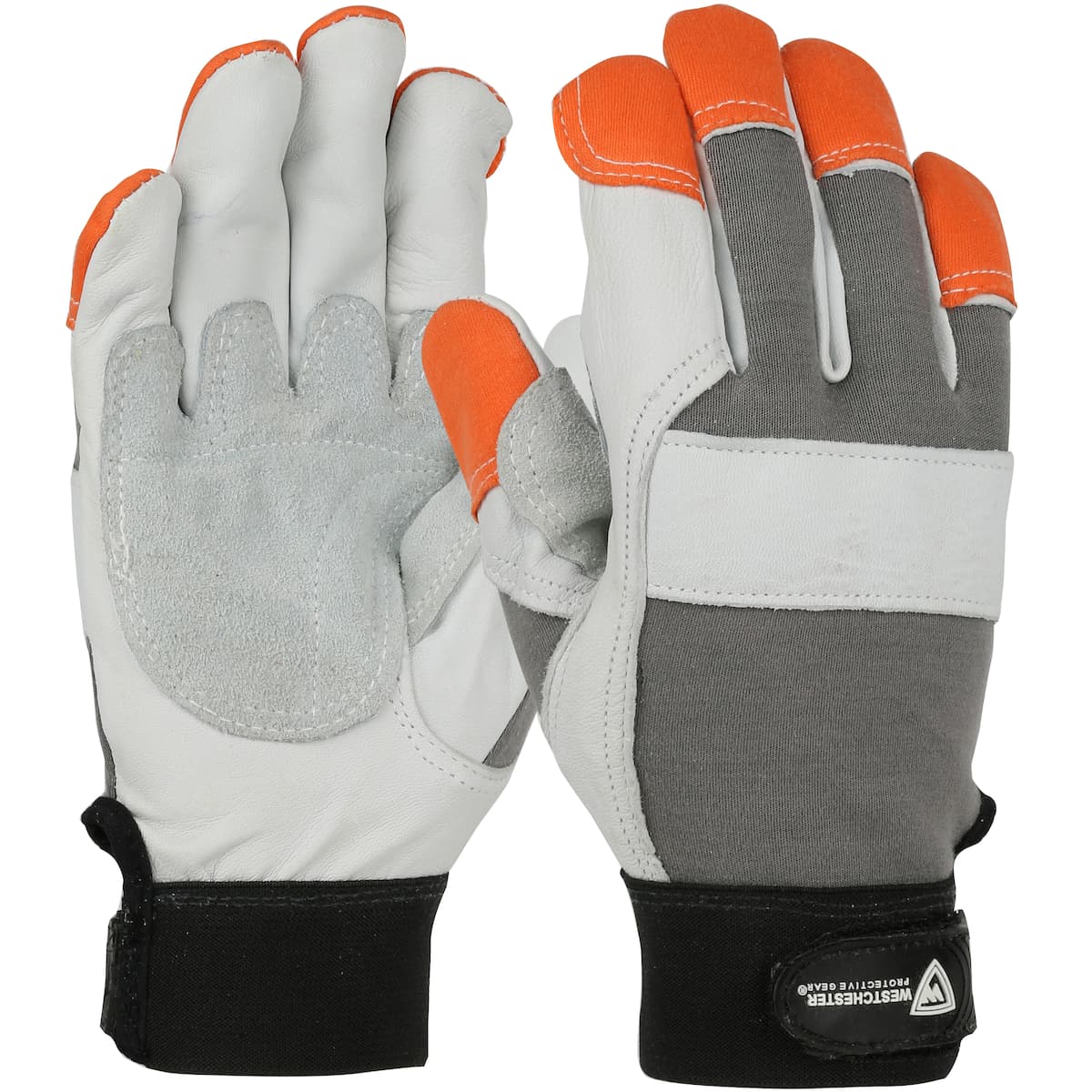 Boss® FR Goatskin Leather Glove with Split Cowhide Palm Patch and Nomex® Back - Hi-Vis FR Fingertips (86565)