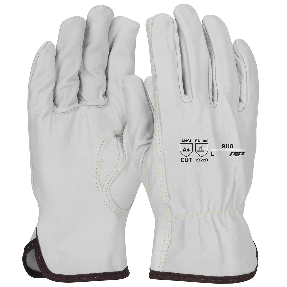 PIP® Economy Top Grain Sheepskin Leather Drivers Glove with Aramid Blended Lining - Keystone Thumb (9110)