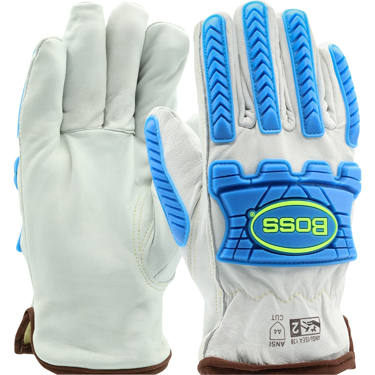 Boss® Top Grain Sheepskin Leather Drivers Glove with Impact Protection and Aramid Blend Lining (9120)