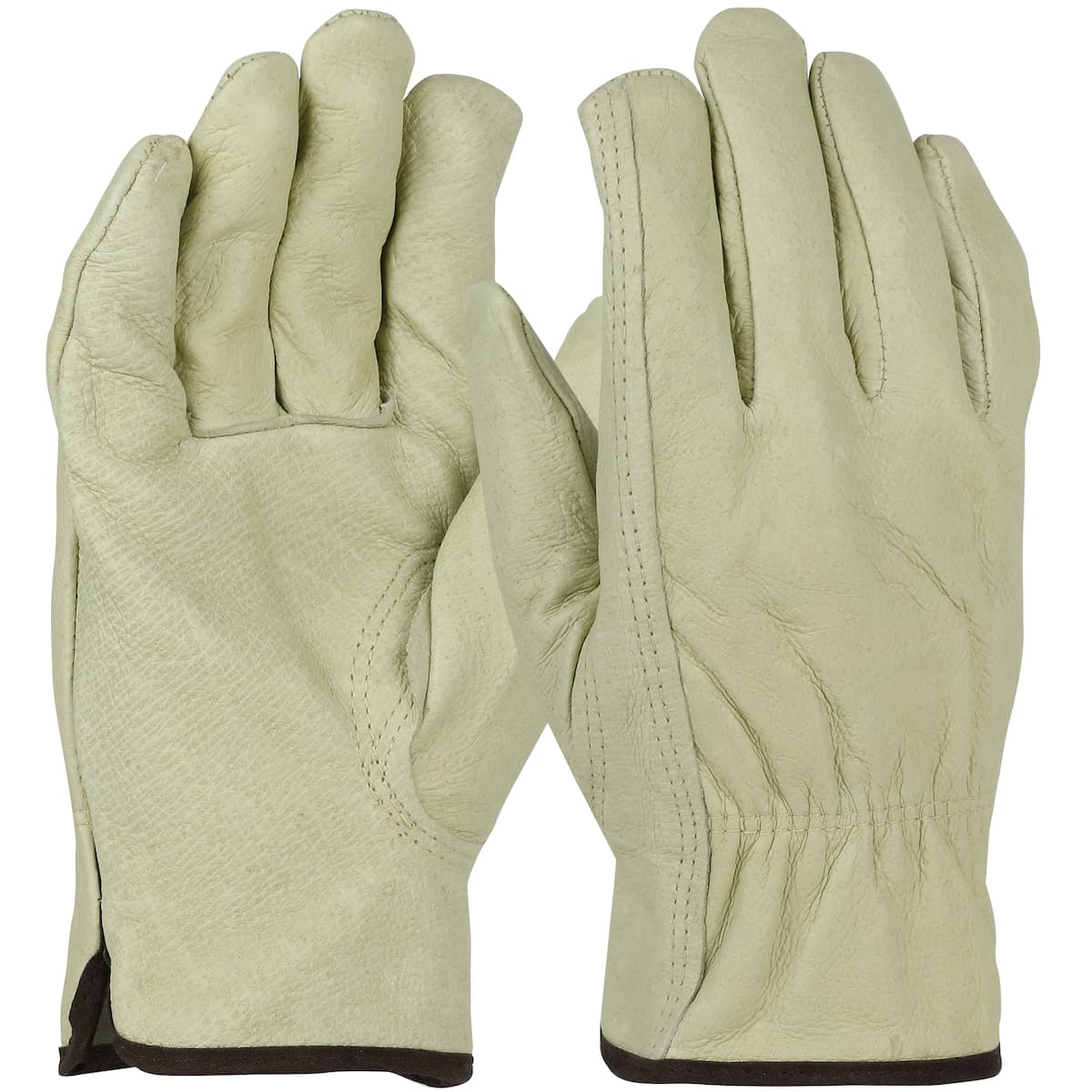 PIP® Economy Top Grain Pigskin Leather Drivers Glove with Red Fleece Lining - Keystone Thumb (994KF)