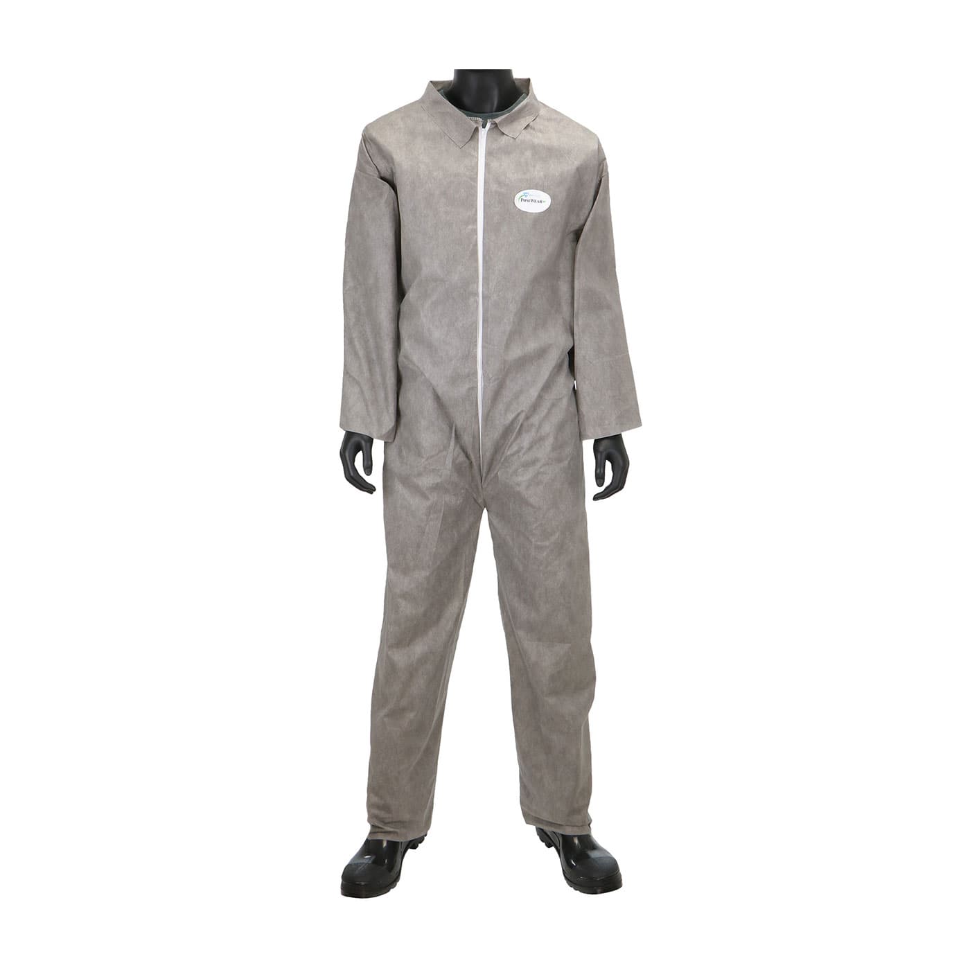 Posiwear M3 Gray Coverall Basic, Zipper Front And Collar