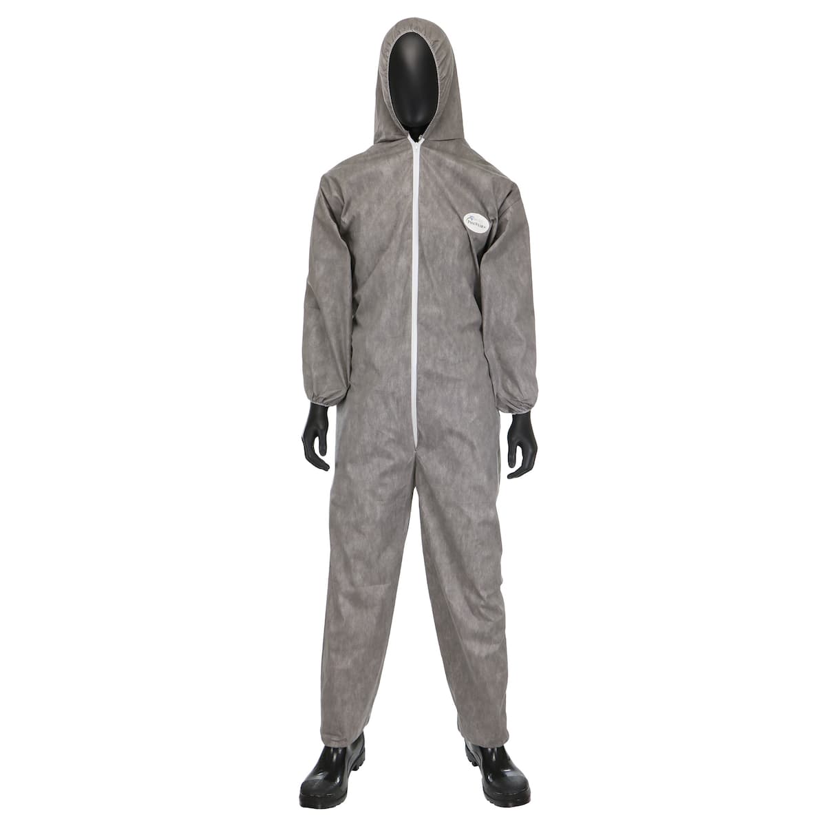 Posiwear M3 Gray Coverall, Elastic Wrist/Ankle, Attached Hood