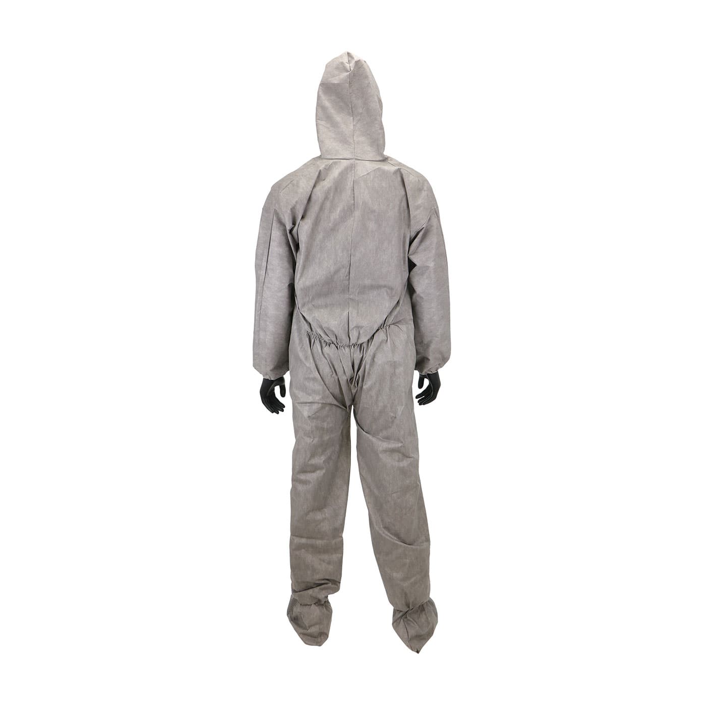Posiwear M3 Gray Coverall, Elastic Wrist/Ankle, Attached Hood/Boot