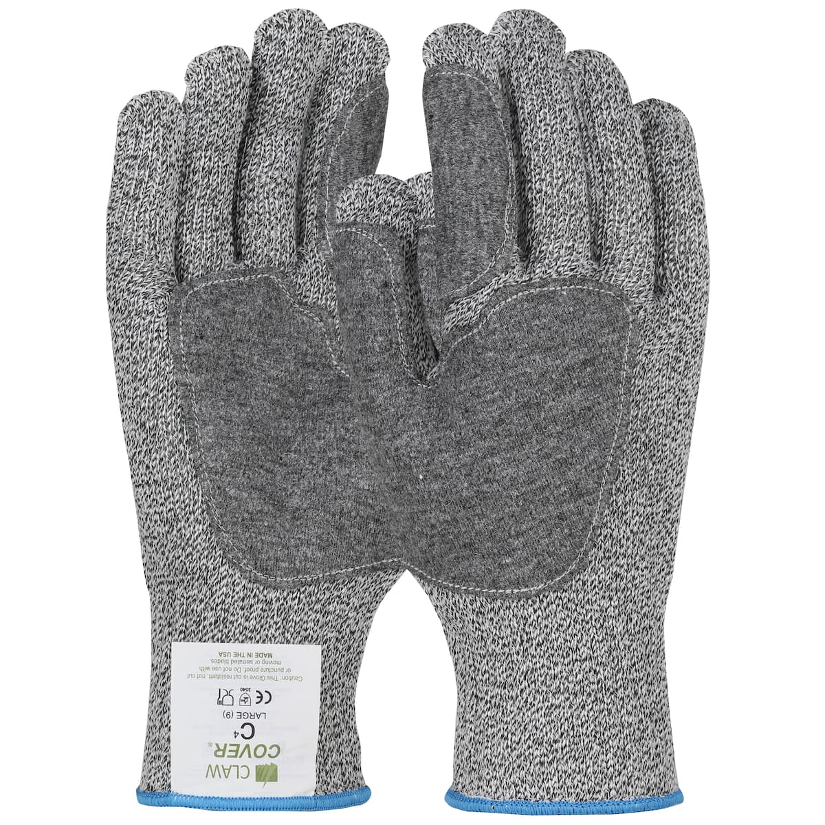 Claw Cover Dual Defense Reinforced Seamless Knit HPPE / Stainless Steel Blended with ATA Fiber Patch Glove - Heavy Weight (CC-D3)