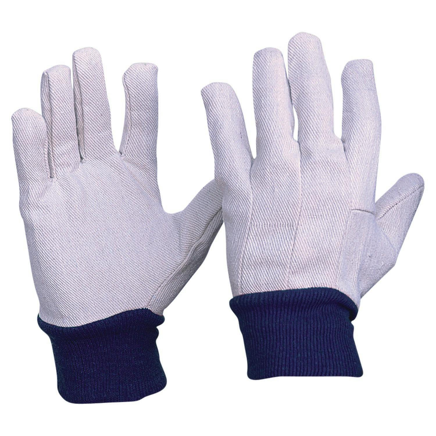 Pro Choice Cotton Drill Blue Knit Wrist Gloves_0