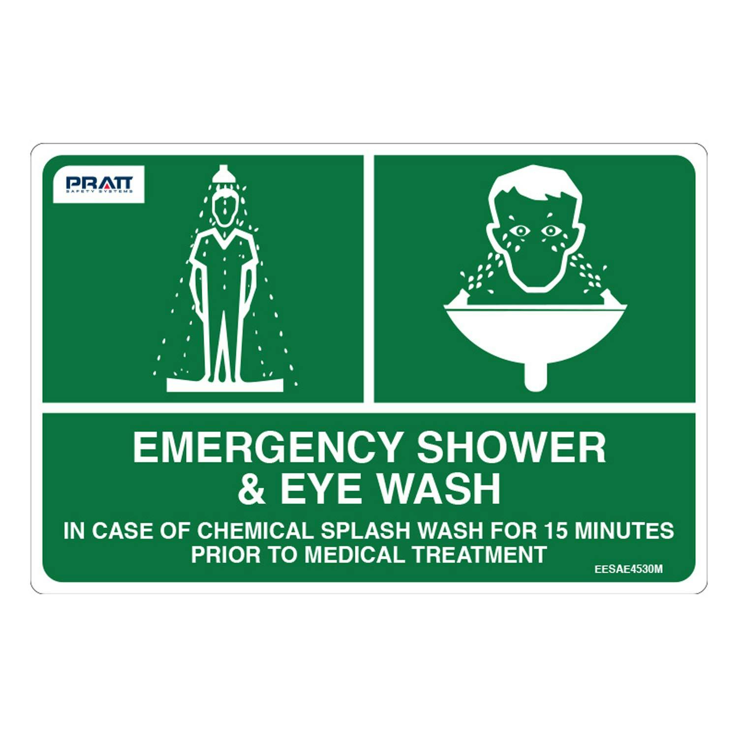 Pratt Safety Systems Emergency Shower & Eyewash Sign