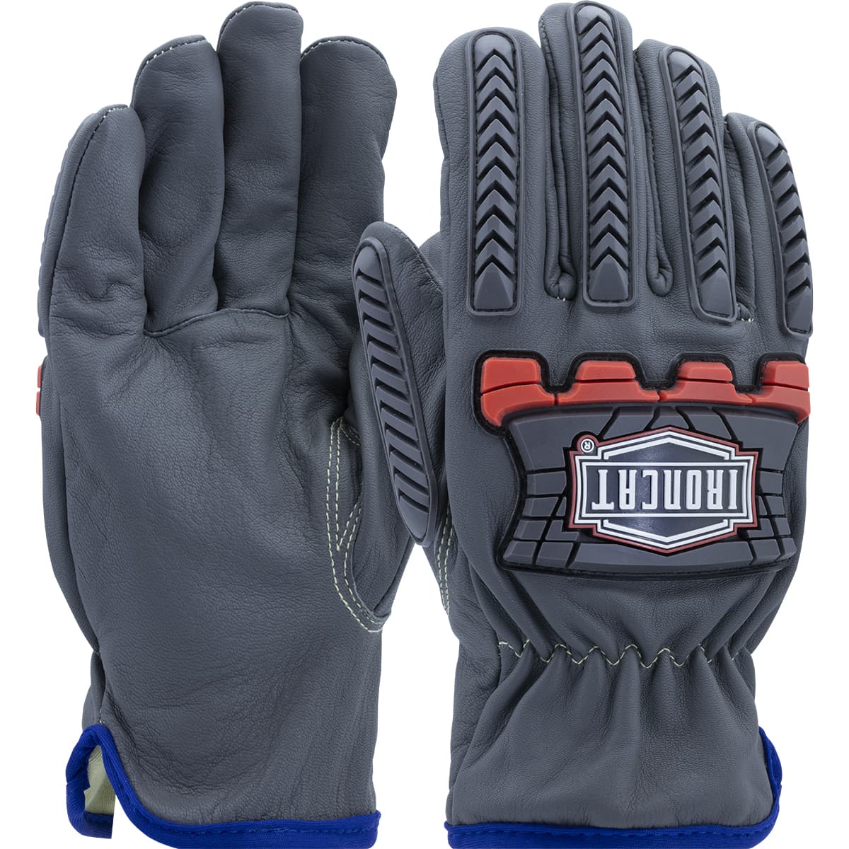 Ironcat AR Top Grain Goatskin Leather Drivers Glove with Oil Armor Finish and Para-Aramid Lining - High Heat Impact TPR (IC993KOAB)