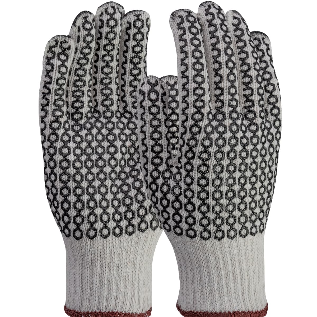 PIP Regular Weight Seamless Knit Cotton/Polyester Glove with PVC Honeycomb Grip - Double-Sided (K708SKHW)