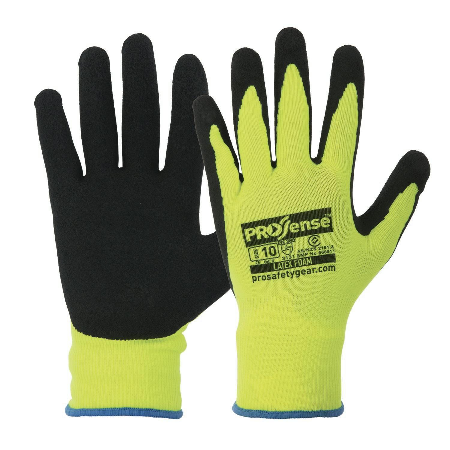 Pro Choice Prosense Lfn Hi-Vis Yellow Latex Foam Gloves_0