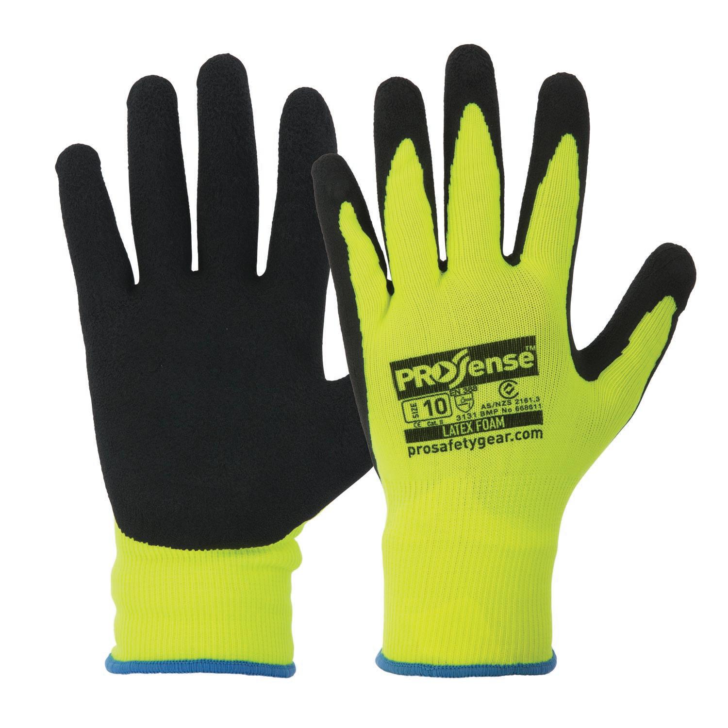 Pro Choice Prosense Lfn Hi-Vis Yellow Latex Foam Gloves_2