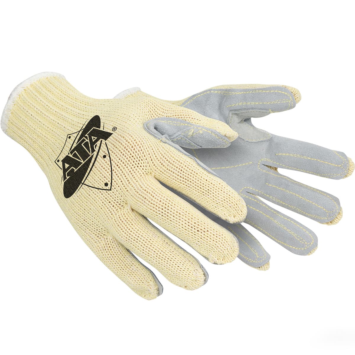 PIP Seamless Knit ATA Technology Blended Glove with Split Cowhide Leather Palm - Knit Wrist (MATA30-BH)