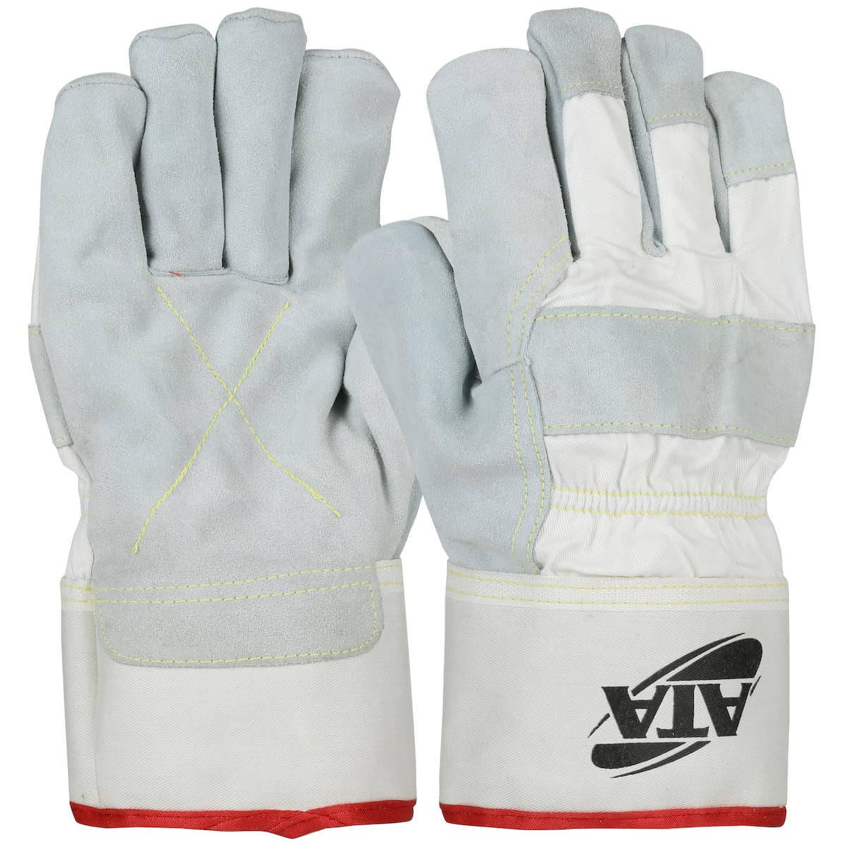 PIP Split Cowhide Leather Palm Glove with Canvas Back and ATA Technology Lining - Safety Cuff (MJVATA)