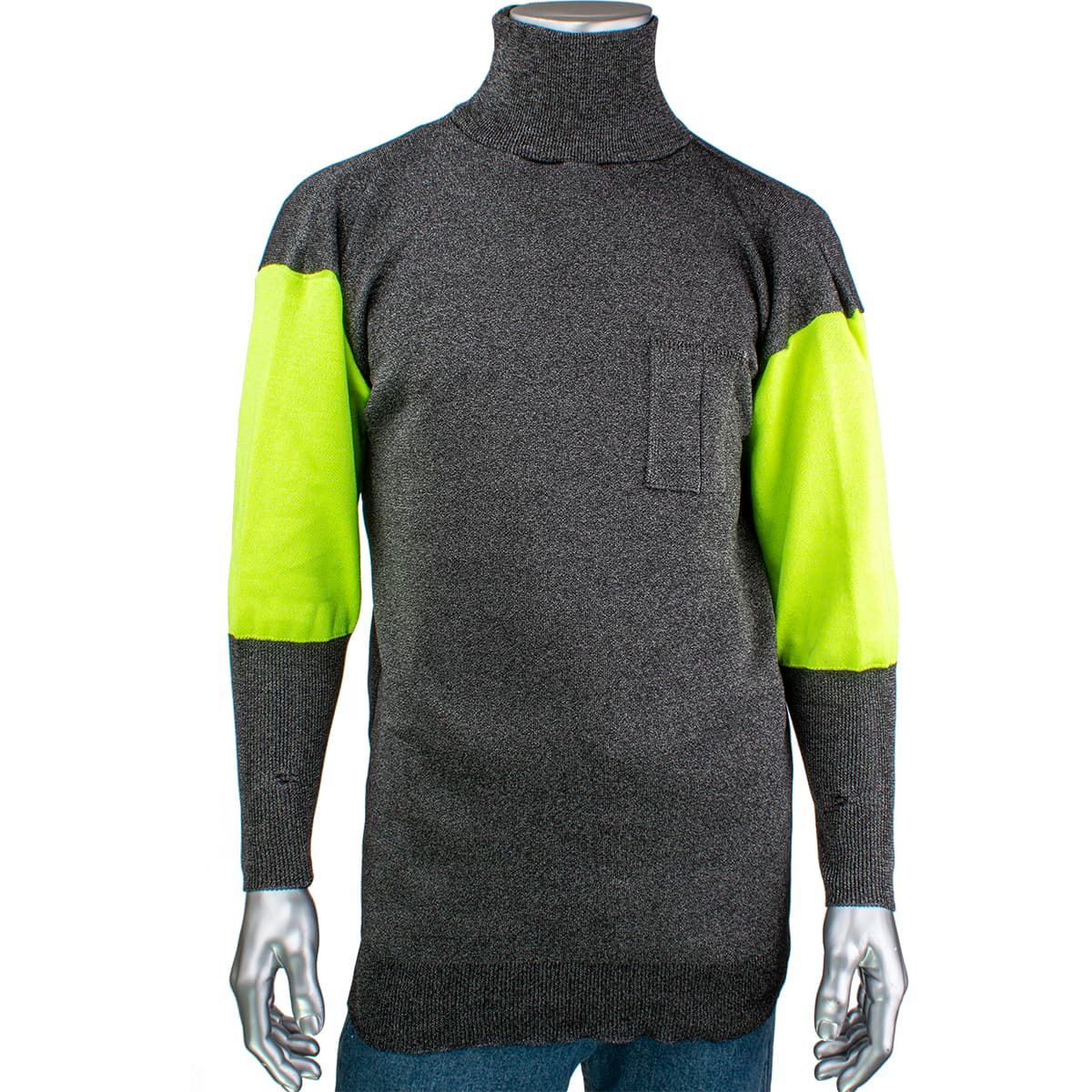ATA Blended Cut Resistant Pullover with Hi-Vis Sleeves, Dark Gray (P191SP-PP1-TL)_1