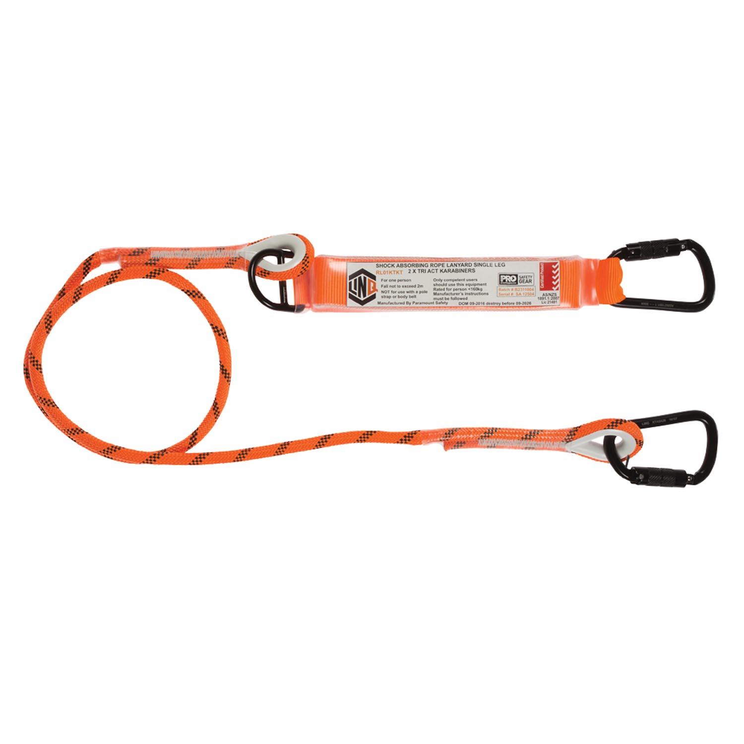 LINQ Single Leg Kernmantle 2M Shock Absorb Rope Lanyard_6