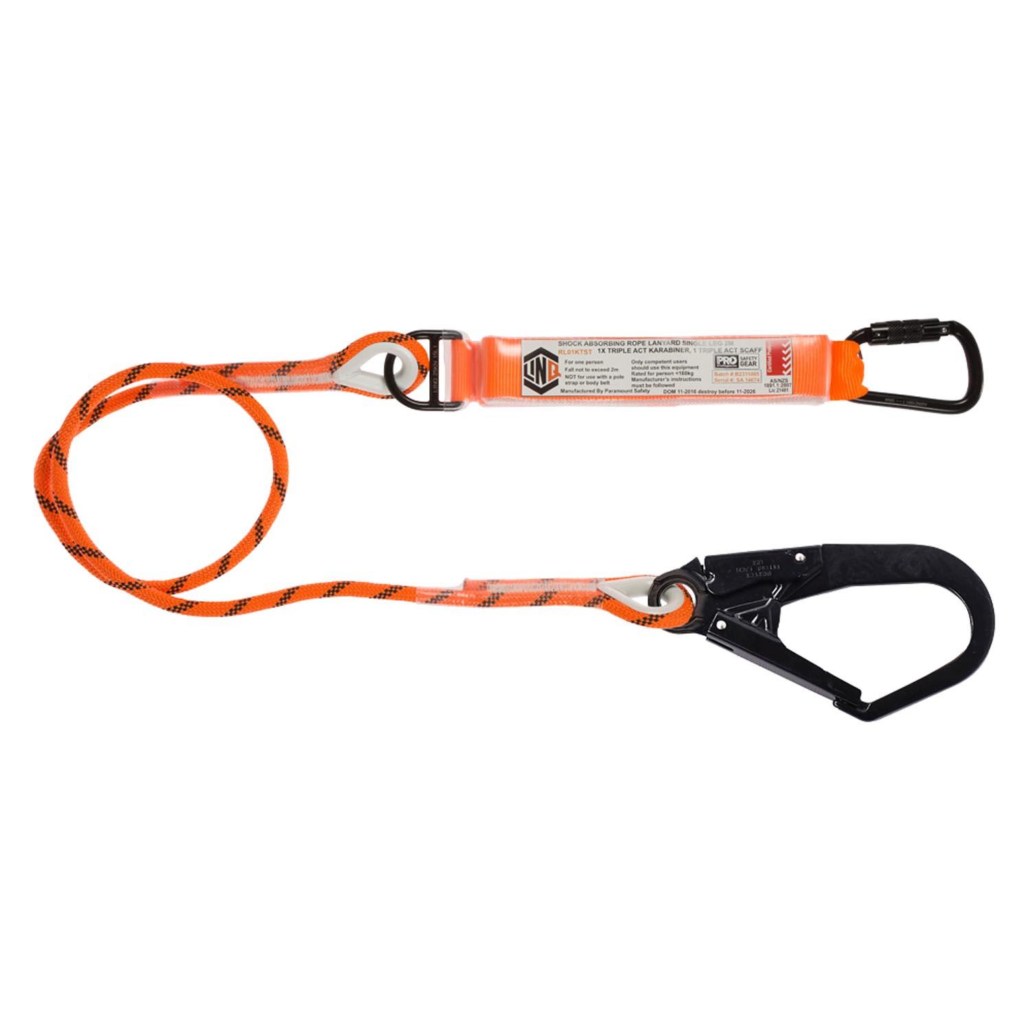 LINQ Single Leg Kernmantle 2M Shock Absorb Rope Lanyard_8