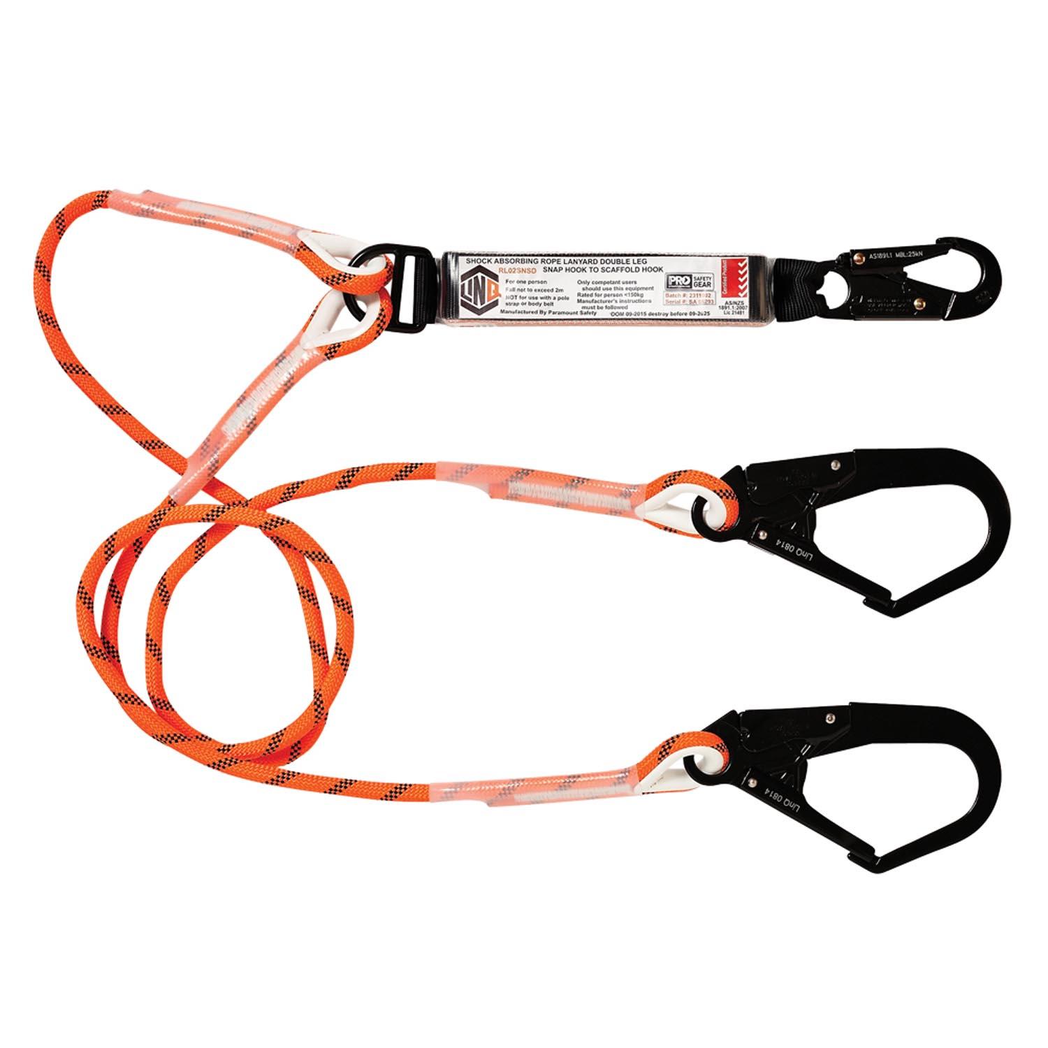 LINQ Double Leg Kernmantle 2M Shock Absorb Rope Lanyard_6