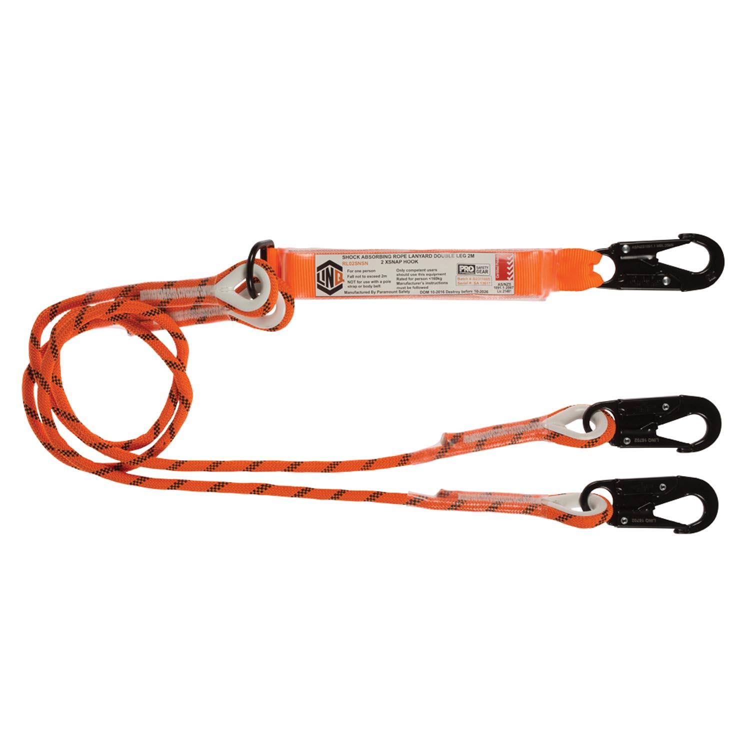 LINQ Double Leg Kernmantle 2M Shock Absorb Rope Lanyard_8