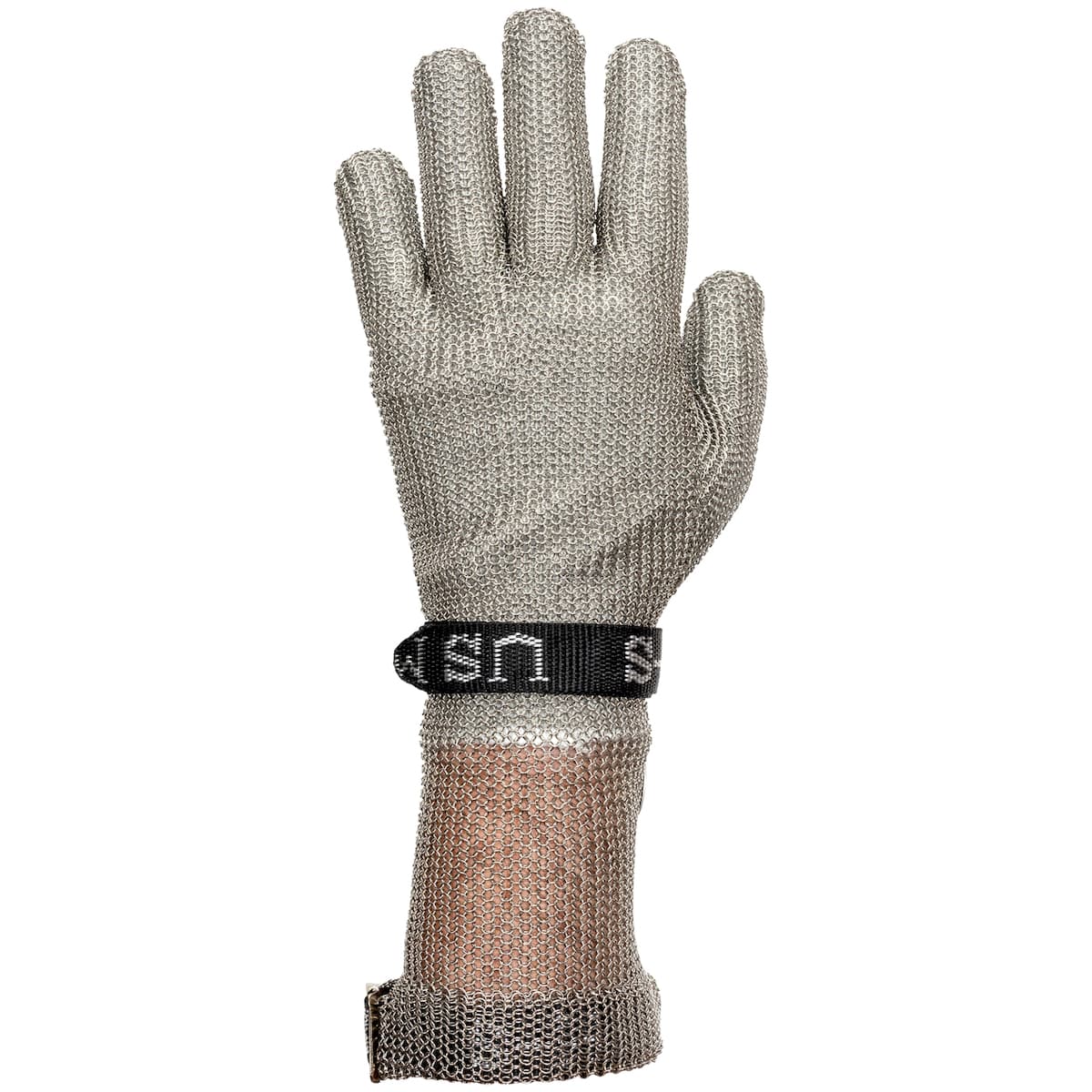 US Mesh Stainless Steel Mesh Glove with Adjustable Snap-Back Strap Closure - Forearm Length (USM-1305)