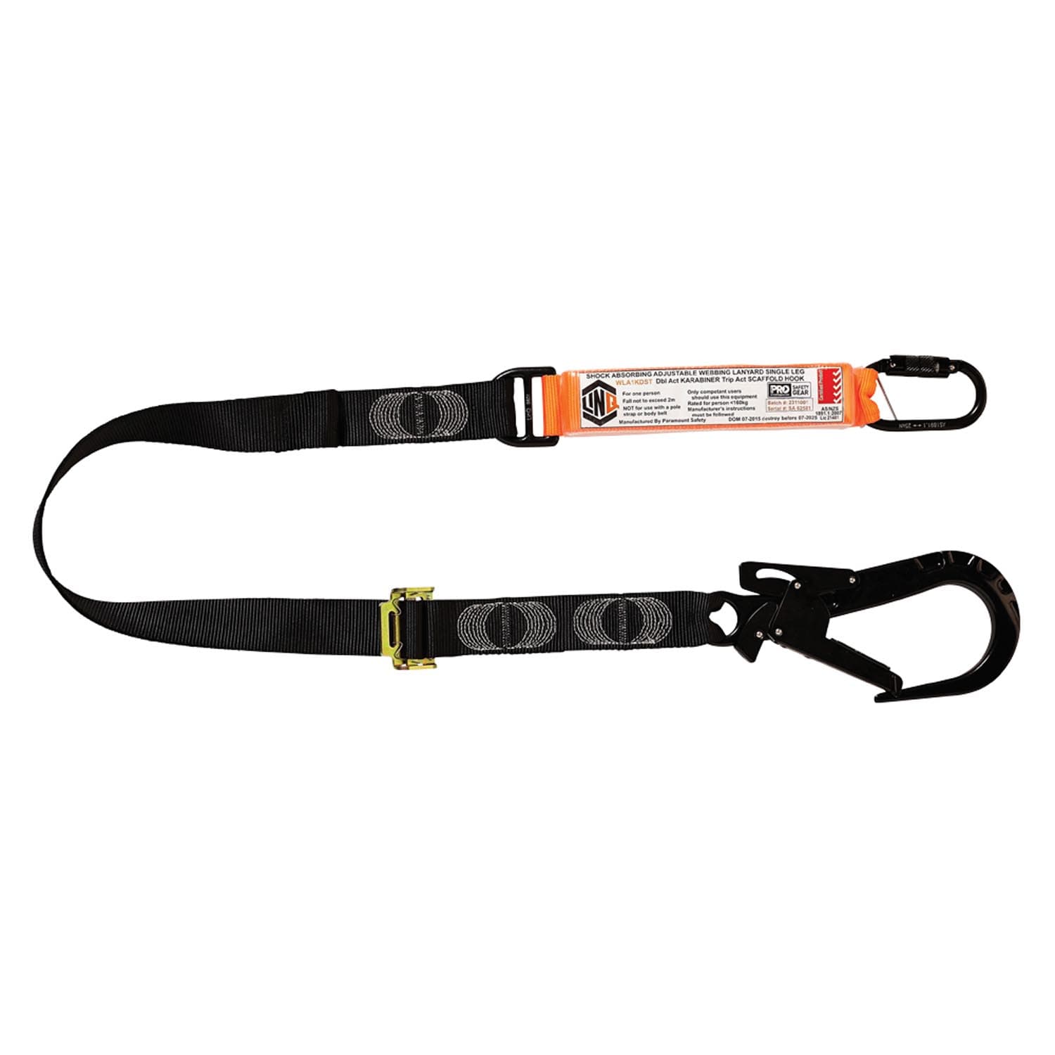 LINQ Elite Single Leg Shock Absorbing 2M Adjustable Lanyard_4