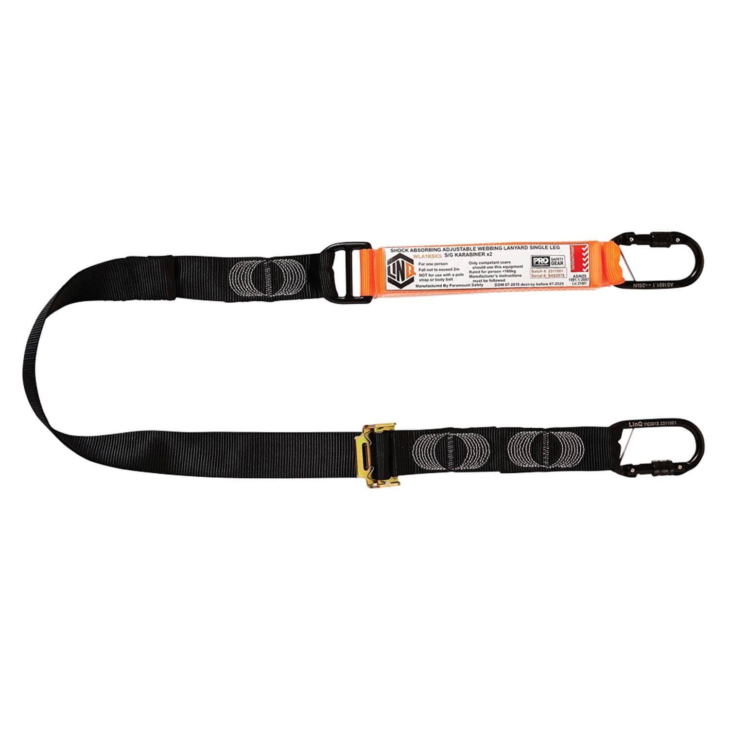 LINQ Elite Single Leg Shock Absorbing 2M Adjustable Lanyard_8