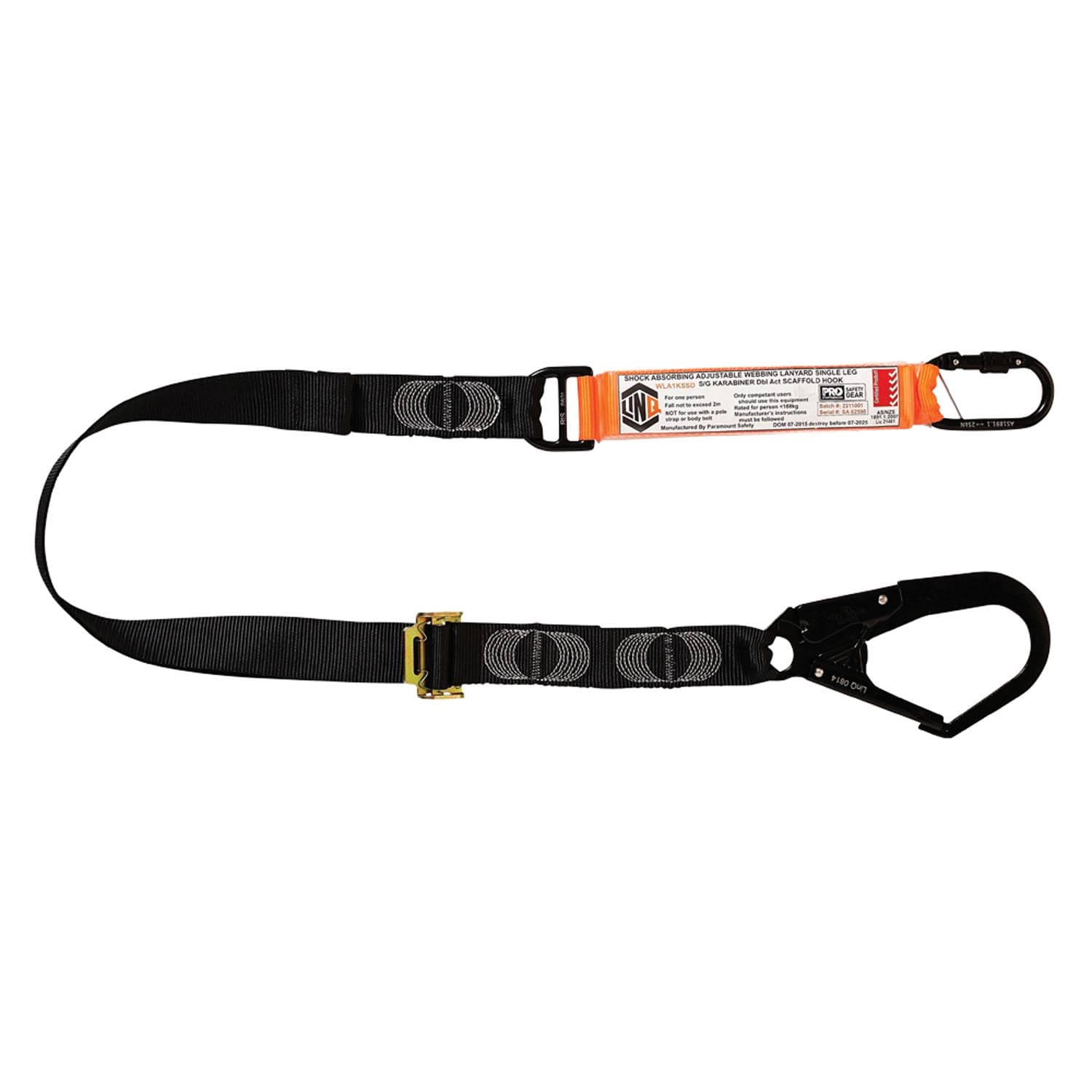 LINQ Elite Single Leg Shock Absorbing 2M Adjustable Lanyard_10