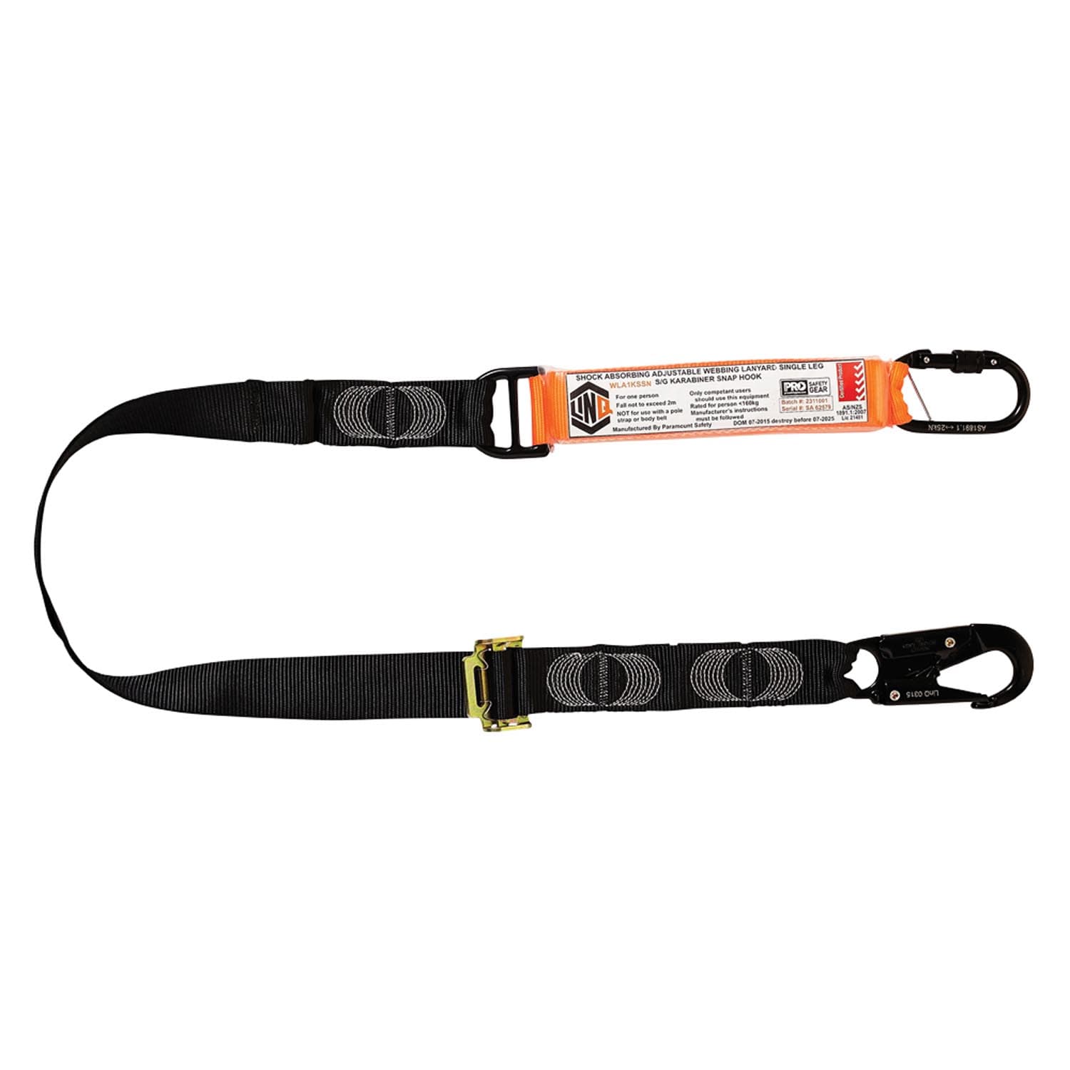 LINQ Elite Single Leg Shock Absorbing 2M Adjustable Lanyard_12
