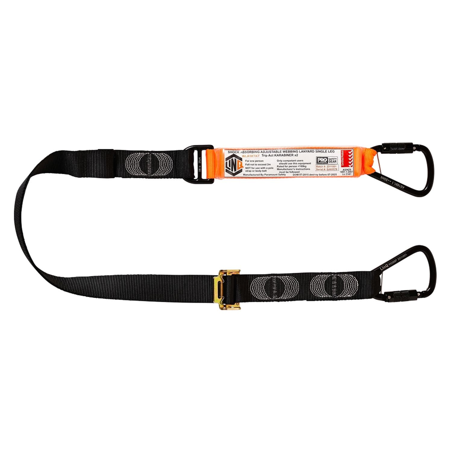 LINQ Elite Single Leg Shock Absorbing 2M Adjustable Lanyard_14