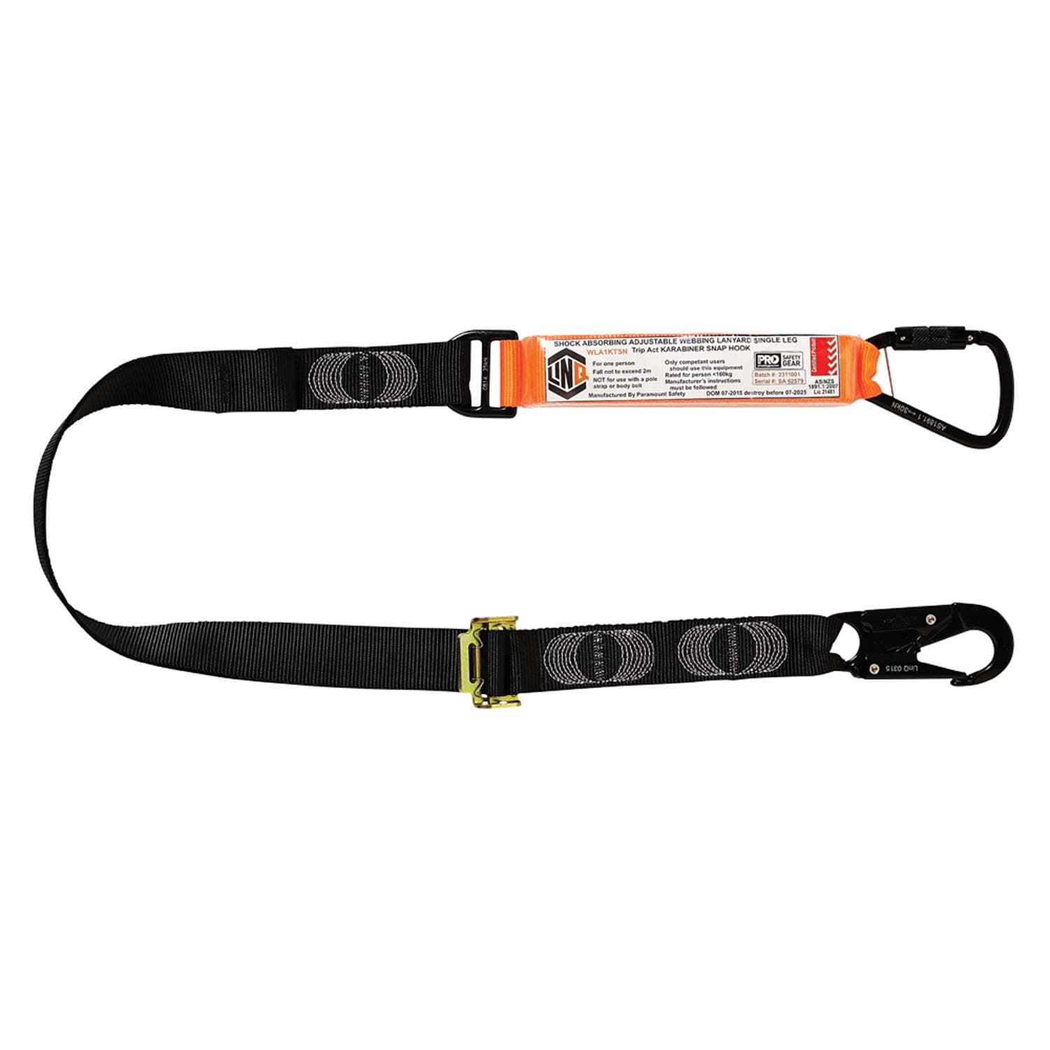 LINQ Elite Single Leg Shock Absorbing 2M Adjustable Lanyard_18