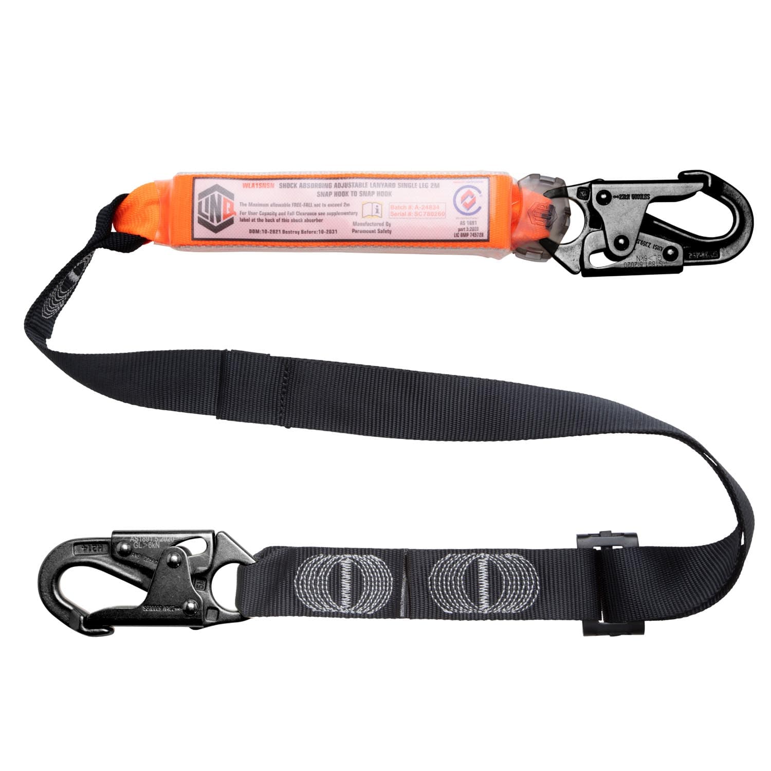 LINQ Elite Single Leg Shock Absorbing 2M Adjustable Lanyard_26