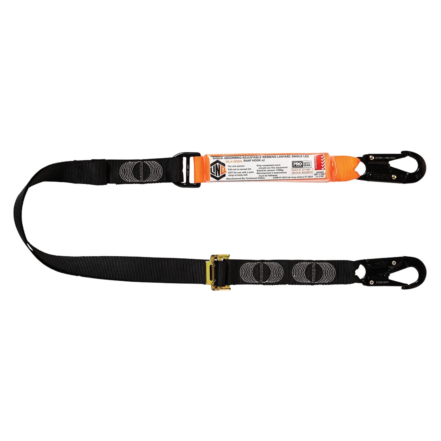 LINQ Elite Single Leg Shock Absorbing 2M Adjustable Lanyard_27