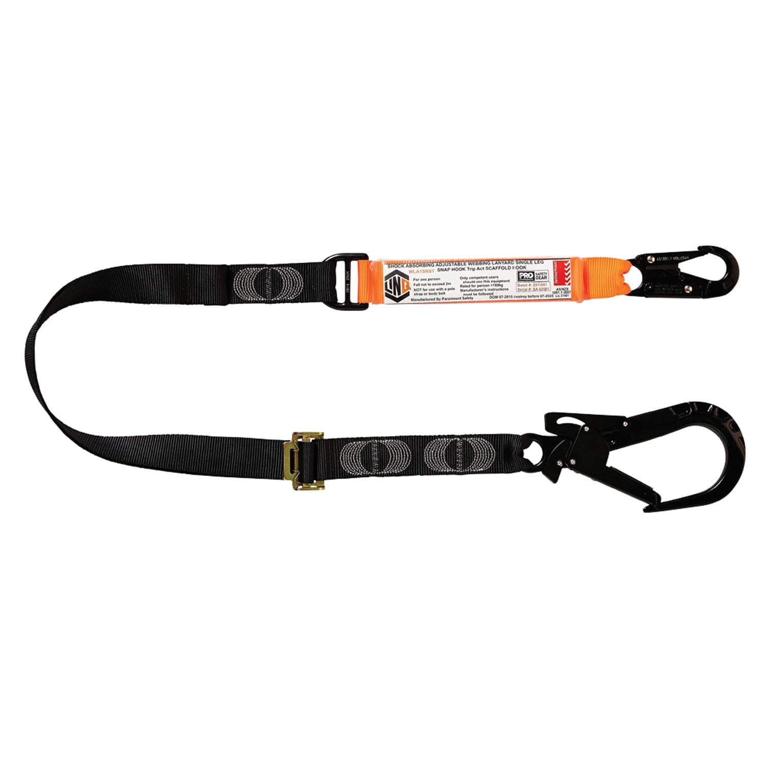 LINQ Elite Single Leg Shock Absorbing 2M Adjustable Lanyard_29
