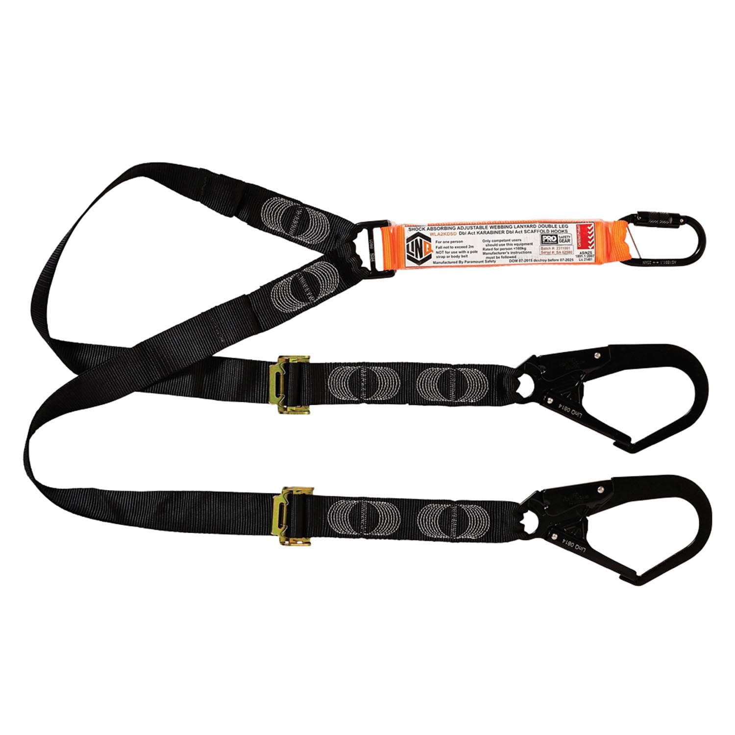 LINQ Elite Double Leg Shock Absorbing 2M Adjustable Lanyard_2