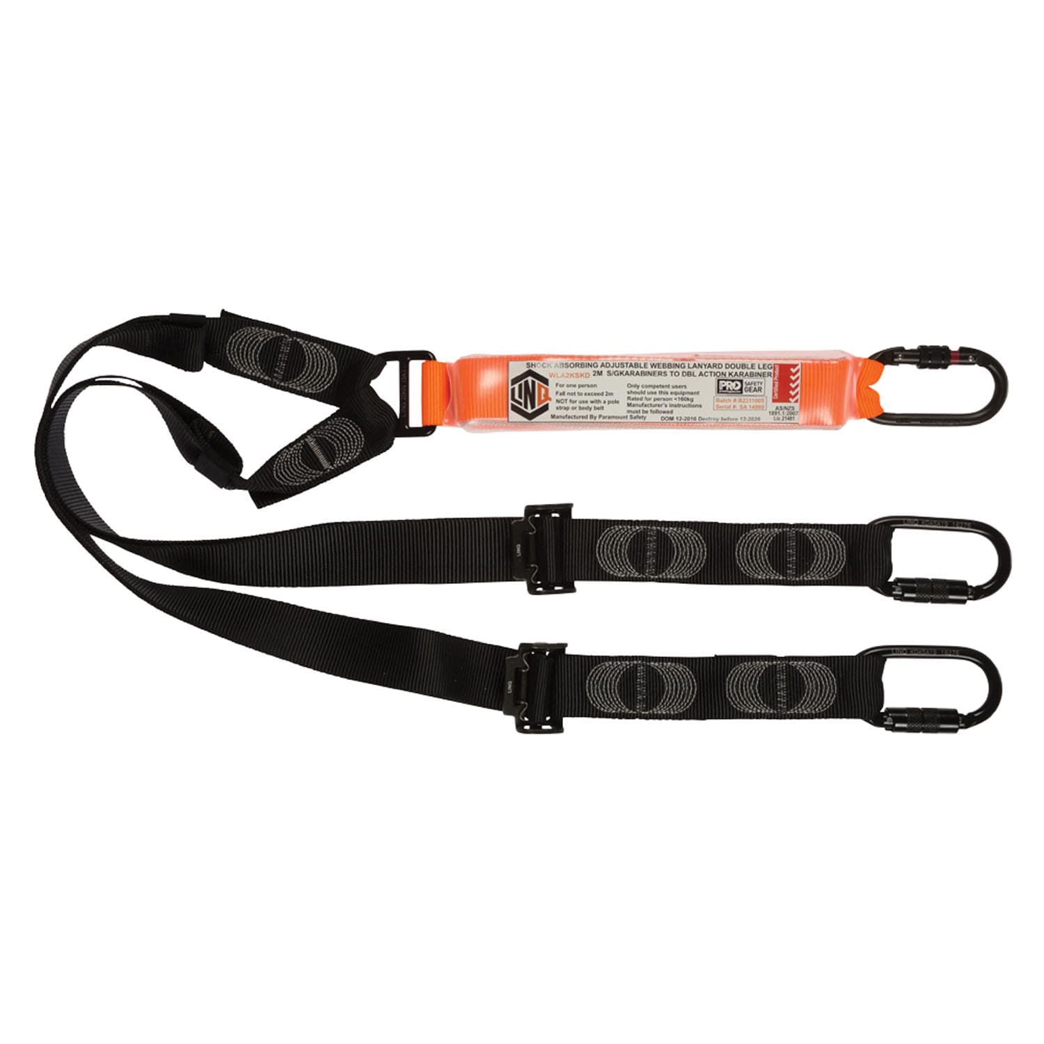 LINQ Elite Double Leg Shock Absorbing 2M Adjustable Lanyard_8