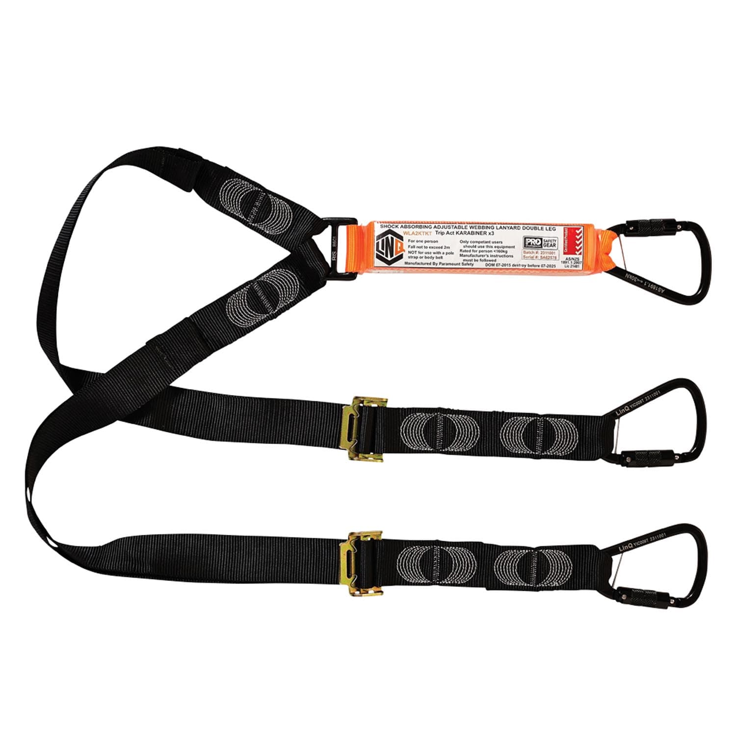 LINQ Elite Double Leg Shock Absorbing 2M Adjustable Lanyard_18