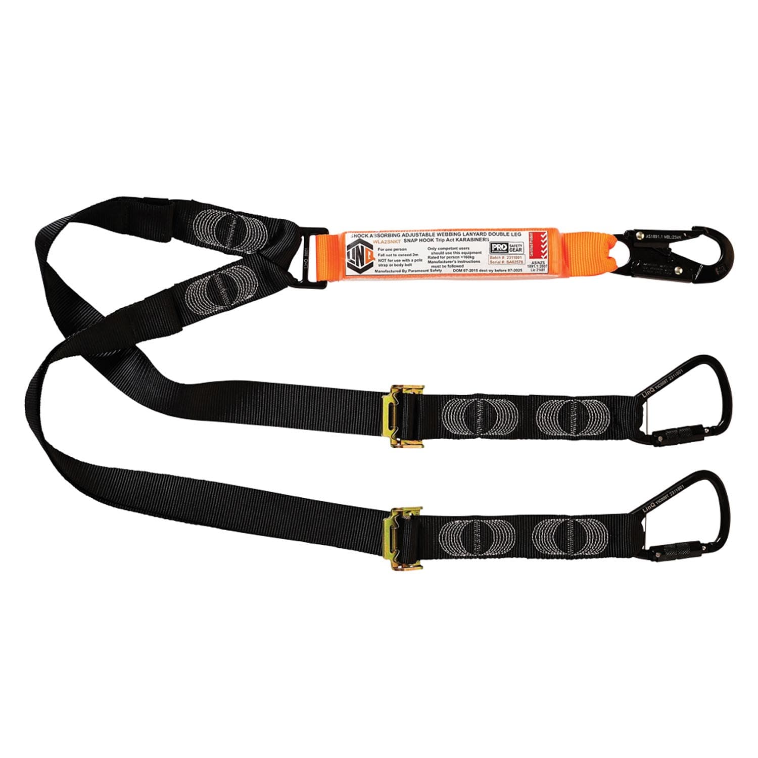 LINQ Elite Double Leg Shock Absorbing 2M Adjustable Lanyard_26