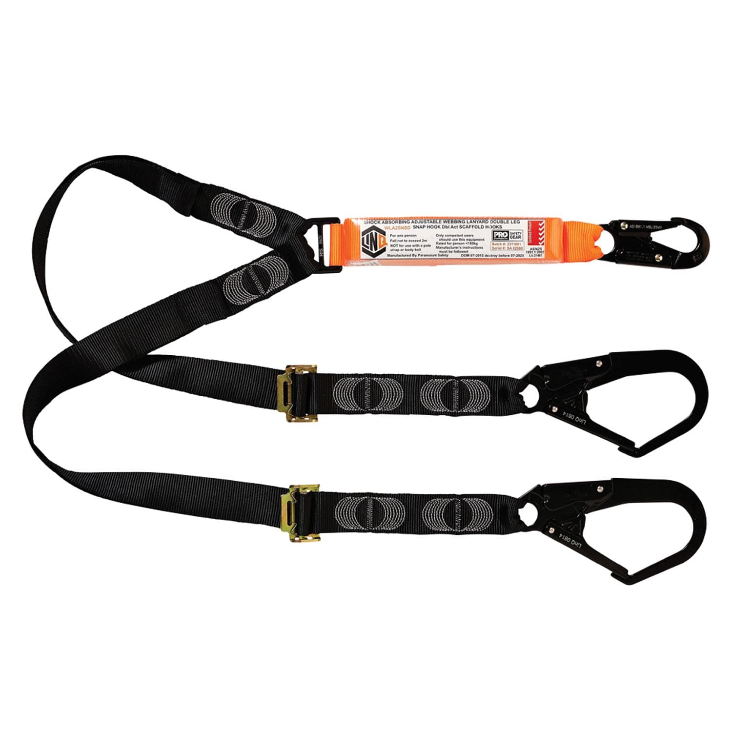 LINQ Elite Double Leg Shock Absorbing 2M Adjustable Lanyard_28