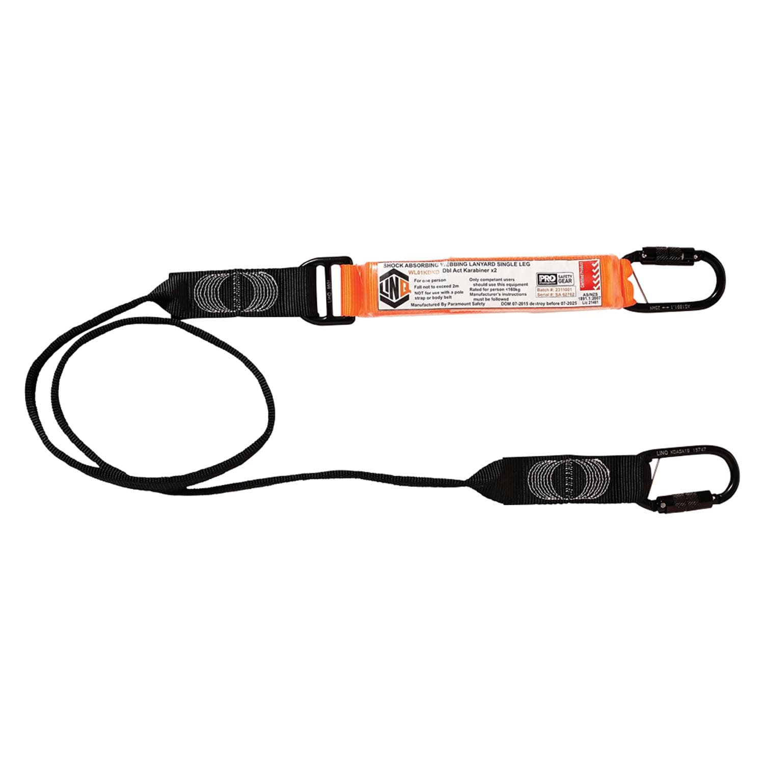 LINQ Elite Single Leg Shock Absorbing Webbing Lanyard_0