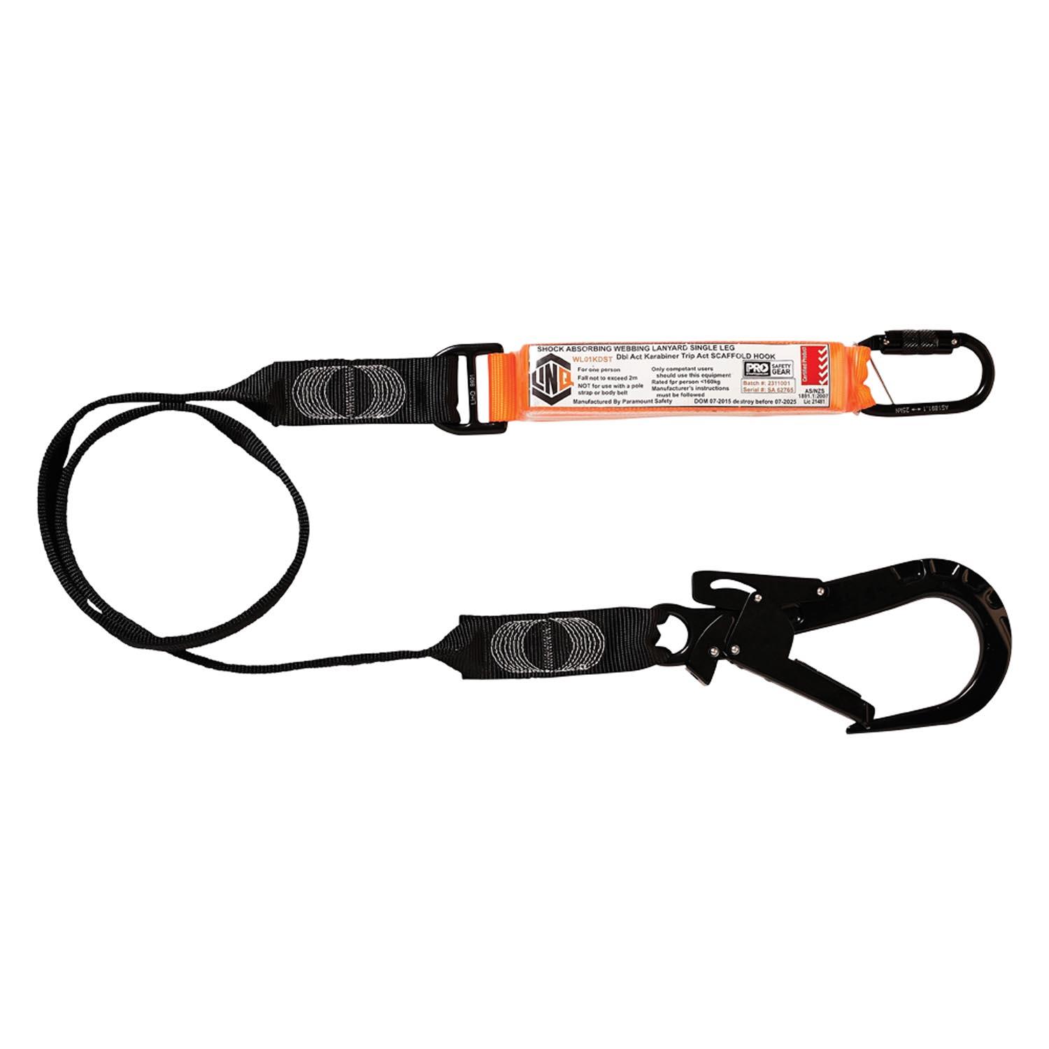 LINQ Elite Single Leg Shock Absorbing Webbing Lanyard_6