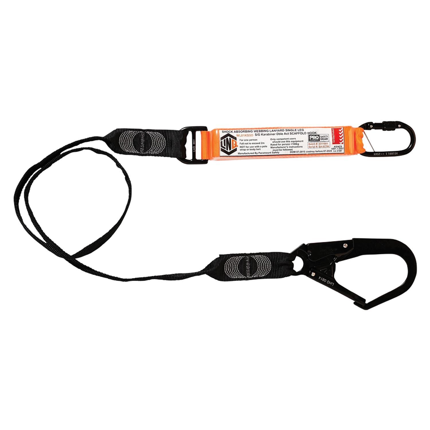 LINQ Elite Single Leg Shock Absorbing Webbing Lanyard_12