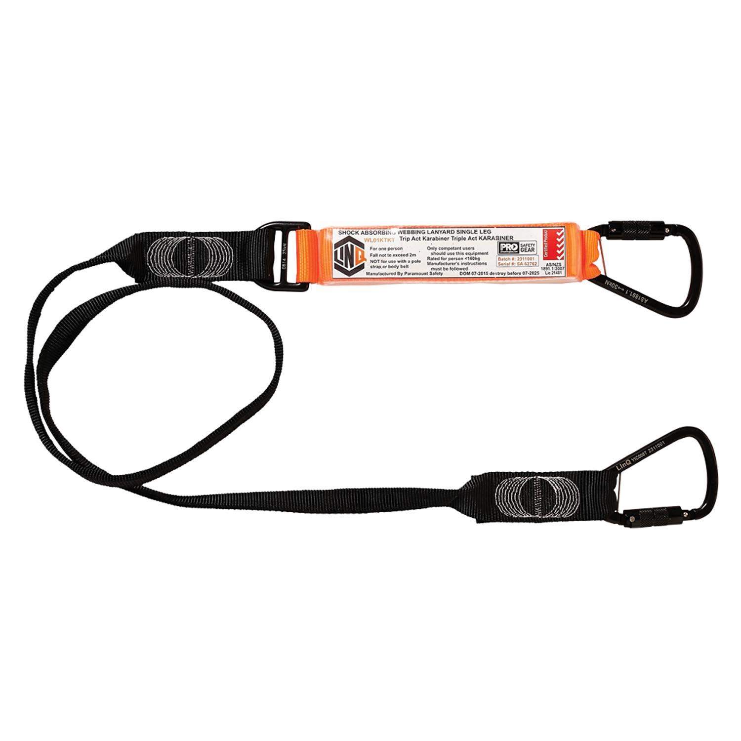 LINQ Elite Single Leg Shock Absorbing Webbing Lanyard_18