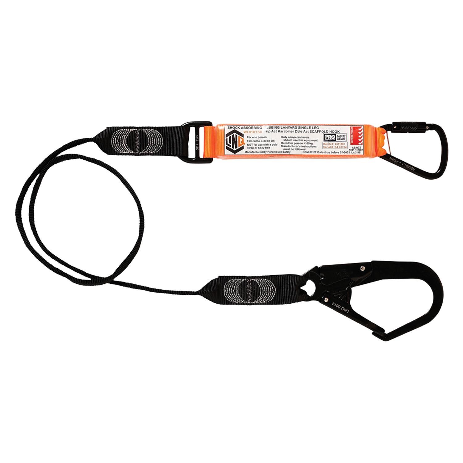 LINQ Elite Single Leg Shock Absorbing Webbing Lanyard_20