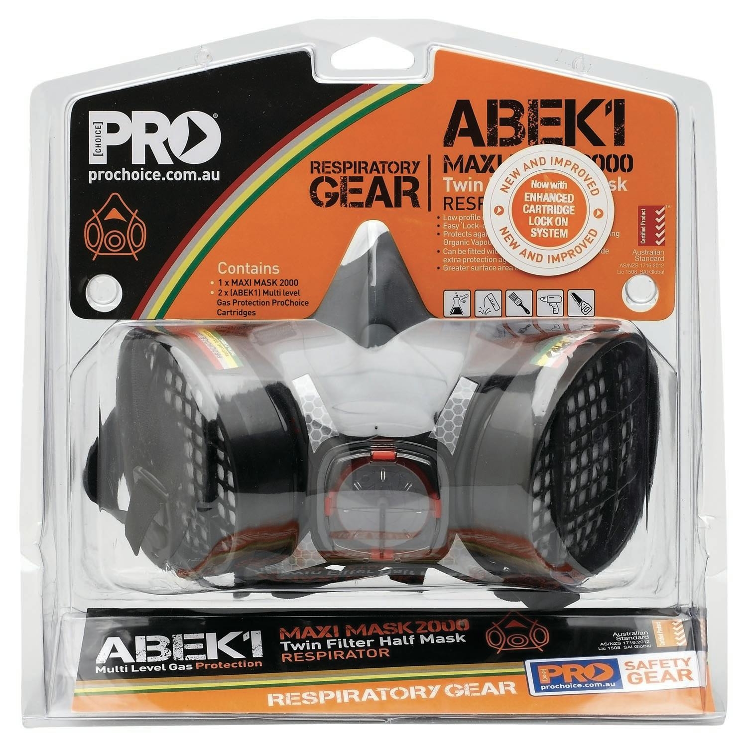 Pro Choice Assembled Half Mask With Abek1 Cartridges
