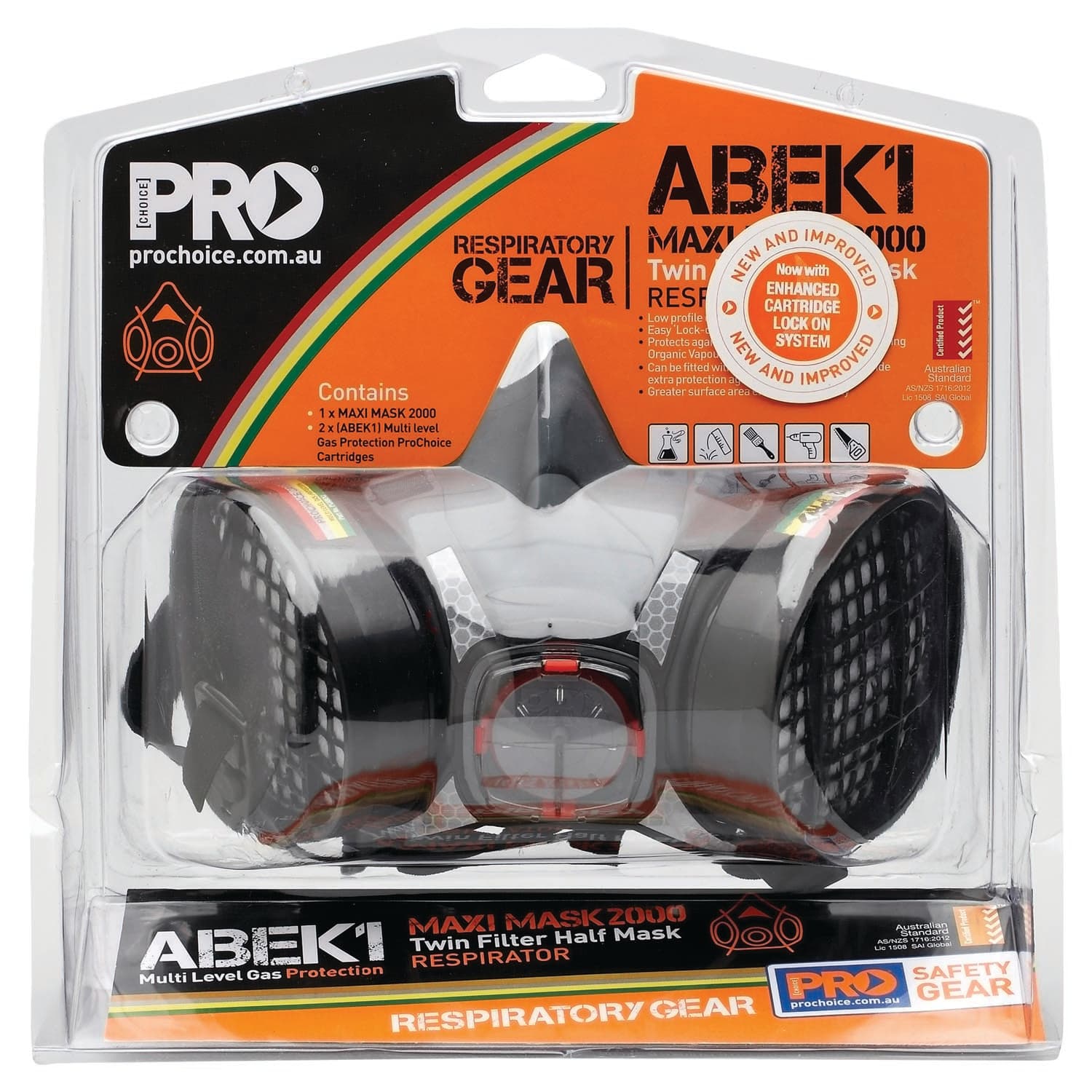 Pro Choice Assembled Half Mask With Abek1 Cartridges