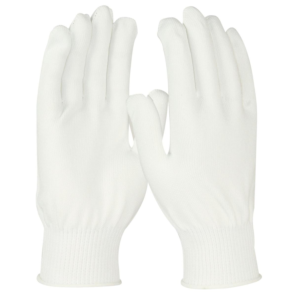 Seamless Knit Polyester Glove - Light Weight, White (M13P) - S