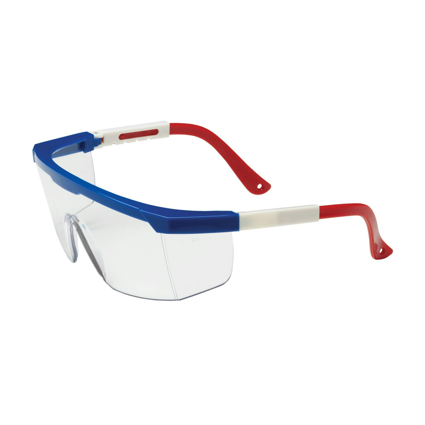 Hi-Voltage ARC™ Semi-Rimless Safety Glasses with Red / White / Blue Frame, Anti-Scratch_0